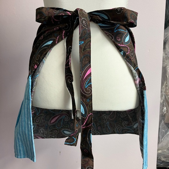 Handmade Women’s Apron, Brown/Blue - Picture 2 of 2
